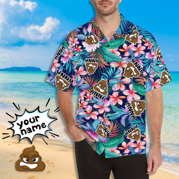 Custom Name Vintage Flower Hawaiian Shirts Casual Men's Summer Shirts Personalized Funny Vacation Party