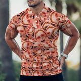 Custom MultiFace Polo Shirt Personalized Hawaiian Shirt For Men