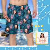 Custom Face Cheetah Personalized Photo Men's Elastic Beach Short