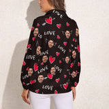 Custom Face Love You Vntage Casual Long Sleeve Hawaiian Shirts