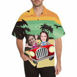 Custom Face Cartoon Car Men's All Over Print Hawaiian Shirt