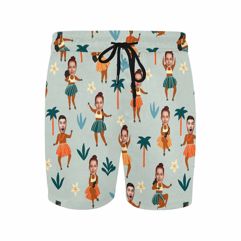 Custom Face Swim Trunks Swim Shorts Personalized Scarecrow Couple Face Swim Trunks