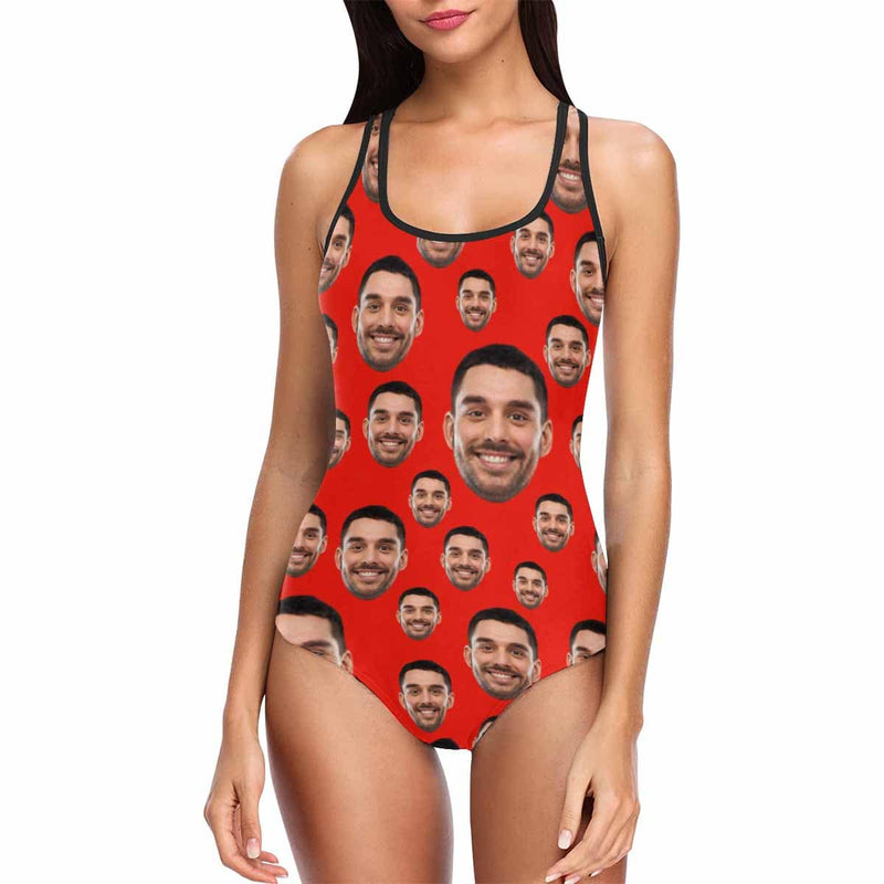 Custom Face Funny Selfie Women's Tank Top Bathing Swimsuit