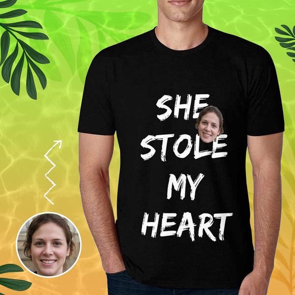 Custom Face Stole My Heart T-shirt Made for You Put Your Face on A Personalized Tshirt Add Your Image