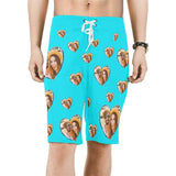 Custom Face Multiple Color Personalized Couple Photo Men's Beach Short-Drawstring Short