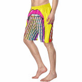 Custom Face Mouth Rainbow Personalized Photo Men's Elastic Beach Short