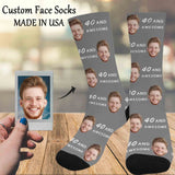 Custom Socks with Faces & Number Personalized Socks Face on Socks Birthday Gifts for Husband