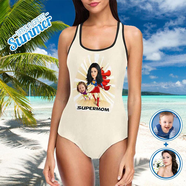 Custom Face Super Mom Women's One Piece Swimsuit