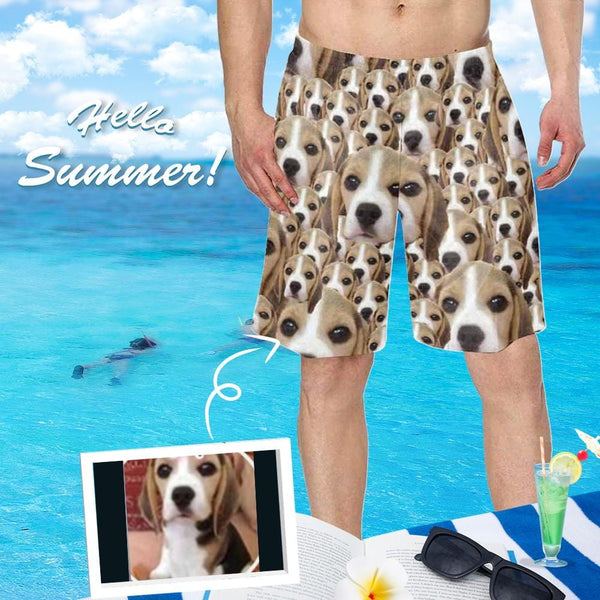 Custom Photo Dog Personalized Men's Elastic Beach Short