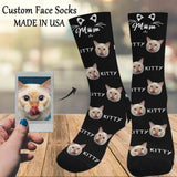 Custom Socks Face Socks & Name with Cat Faces Personalized Socks Face Socks for Grandfather