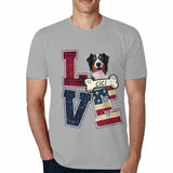 Custom Men's T-shirt with Photo&Name Love Bone Star Personalized Shirt Put Your Face on A Tshirt