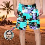 Custom Face Tree Personalized Photo Men's Elastic Beach Short