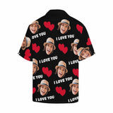 Personalized Hawaiian Shirts with Face I Love You Create Your Own Aloha Shirt Birthday Vacation Party Gift