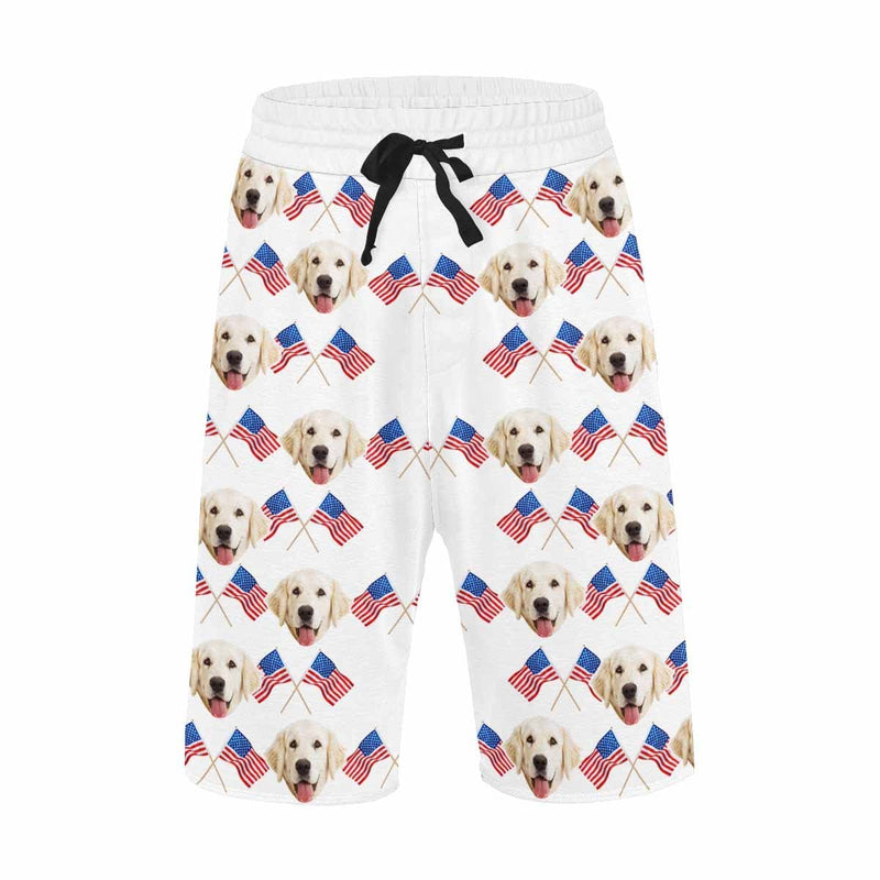 Custom Face Dog Flag Men's Casual Shorts