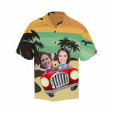 Custom Face Cartoon Car Men's All Over Print Hawaiian Shirt