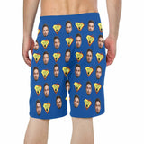 Custom Father Face Super Dad Men's Beach Shorts