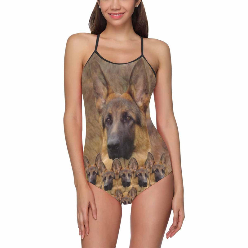 Custom Face Wolf Dog Women's Slip One Piece Swimsuit