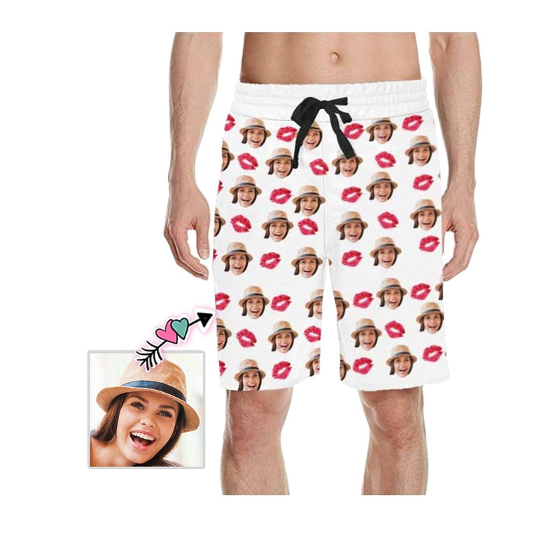 Custom Face Mouth Men's All Over Print Casual Shorts