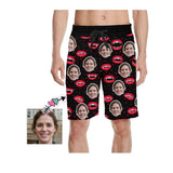 Custom Face Mouth Spots Men's All Over Print Casual Shorts