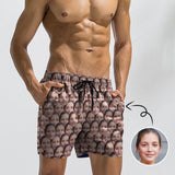 Custom Face Girlfriend Cute Men's Quick Dry Swim Shorts, Personalized Funny Swim Trunks