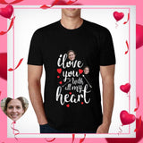 Custom Face I Love You With All My Heart Men's All Over Print T-shirt