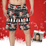 Custom Face Merry Chirstmas Men's Beach Shorts