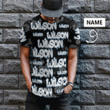 Custom Name Grey Dot Men's T-shirt  Put Your Face on Tshirt with Custom Text Add Your Own Custom Text Name