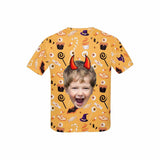 Custom Face Ghost Bat Halloween Kid's All Over Print T-shirt