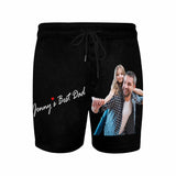 Custom Photo&Name Best Dad Men's Quick Dry Swim Shorts, Personalized Funny Swim Trunks