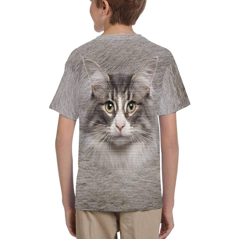 Custom Photo Cute Cat Face Kid's All Over Print T-shirt