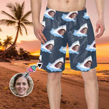 Custom Girlfriend Face Shark Personalized Photo Men's Elastic Beach Short