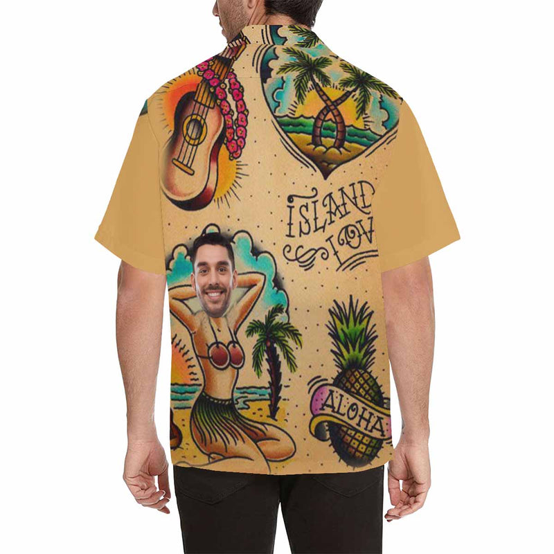 Custom Face Hawaiian Shirt Funny Photo Hawaiian Shirt for Husband Personalized Hawaiian Shirt Photo Tropical Aloha Shirt For Men