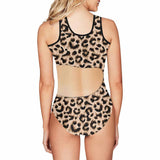 Personalized Fake Side Waist Leopard Women's Tank Top Bathing Swimsuit