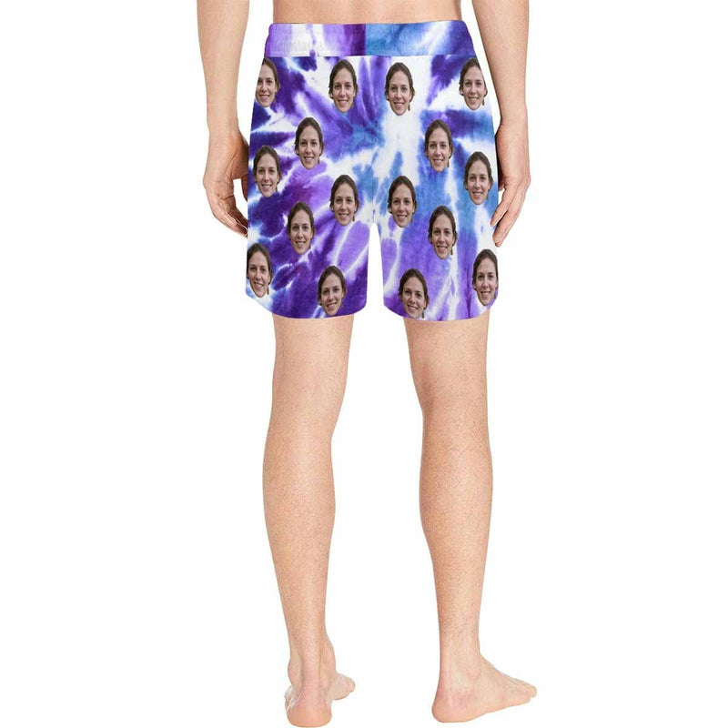 Custom Face Gorgeous Men's Quick Dry Swim Shorts, Personalized Funny Swim Trunks