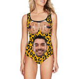 Custom Face Love Leopard Women's Tank Top Bathing Swimsuit