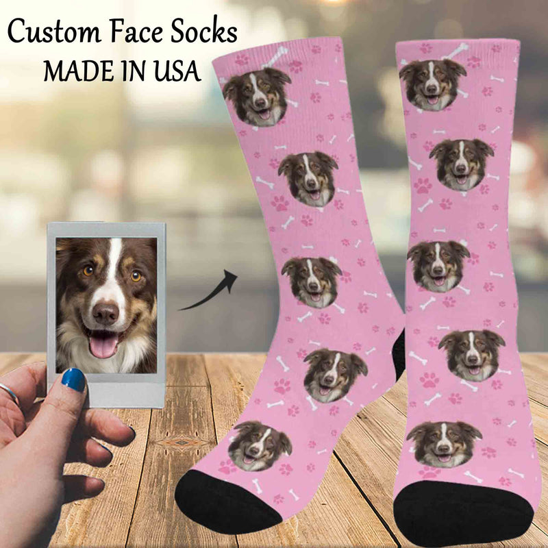 Custom Socks Dog Face Socks Personalized Socks Face on Socks Valentine's Day Gifts for Girlfriend