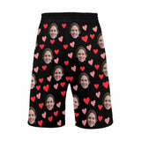 Custom Face Beautiful Love Men's All Over Print Casual Shorts