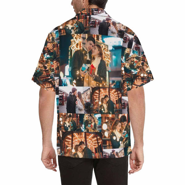 Custom Image Hawaiian Shirt with Photo Big Love Photo Custom All Over Print Hawaiian Shirt Gift for Husband or Boyfriend