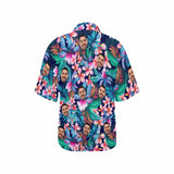 Custom Face Red Flower Women's Hawaiian Shirts