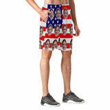 Custom Face Flag Red Stripes Men's Elastic Beach Shorts