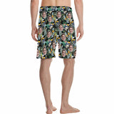 Custom Face Leaves Birds Men's All Over Print Casual Shorts