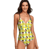 Custom Face Pineapple Women's One Piece Swimsuit