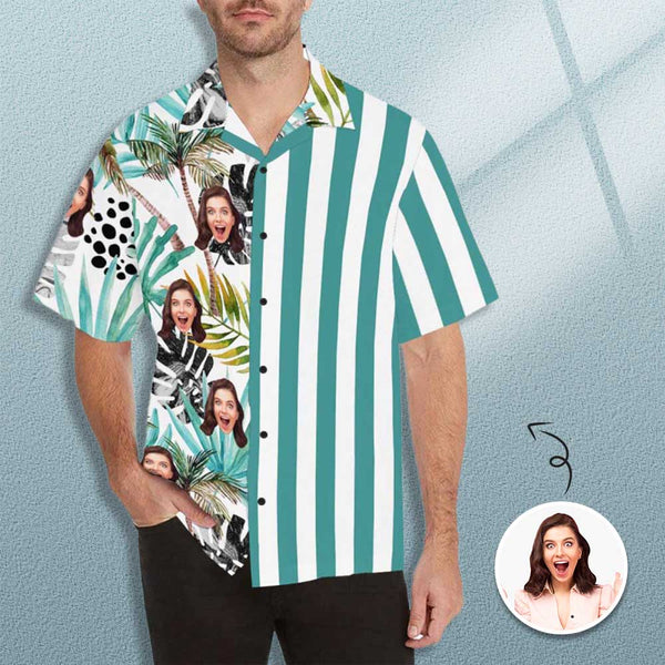 Personalized Coconut Tree Face Hawaiian Shirts Casual Men's Summer Shirts Design Your Own Personalized Shirt