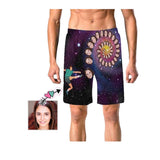 Custom Girlfriend Face Athlete Personalized Photo Men's Elastic Beach Short