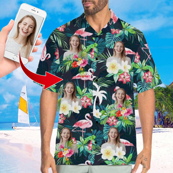 Custom Face Hawaiian Shirt Funny Photo Hawaiian Shirt for Husband Personalized Hawaiian Shirt Photo Tropical Aloha Shirt For Men