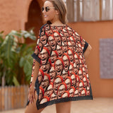 Custom Multi-Face Women's Bikini Swimsuit Cover Up Personalized Photo Beachwear Cover Up