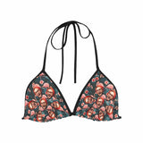 Custom Face Flamingo And Flower Bikini Personalized Summerwear Beach Swimsuit Top