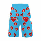 Custom Face Love My Dad Men's All Over Print Casual Shorts