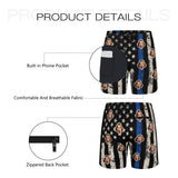 Custom Face Flag Men's Quick Dry 2 in 1 Surfing & Beach Shorts Swim Shorts