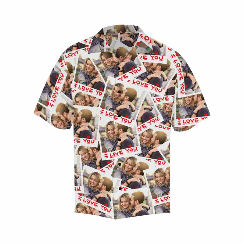 Custom Image Hawaiian Shirt with Photo Love You Seamless Create Your Own Hawaiian Shirt